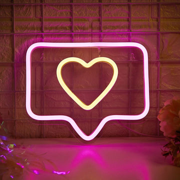 Like LED neon sign with Instagram heart design for bedroom decor