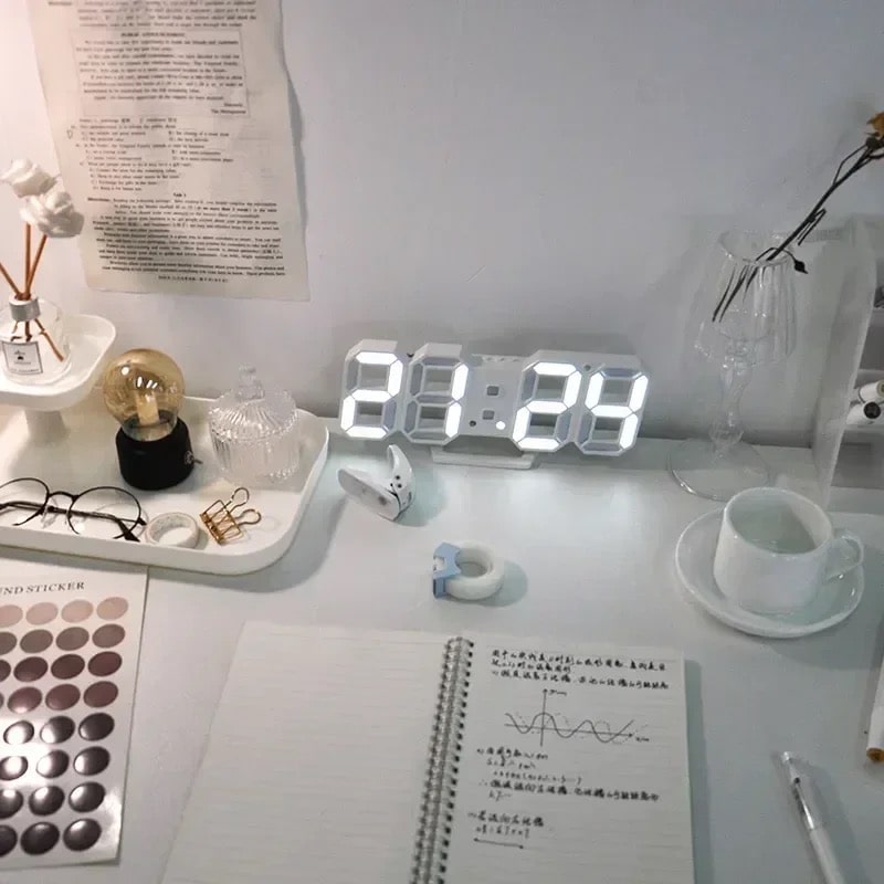 Modern digital desk clock for soft girl room decor