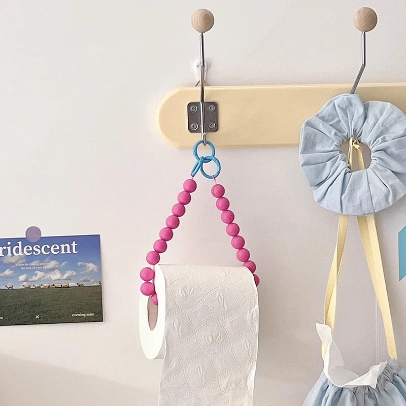 Aesthetic Colorful Bathroom Decor – Pink Tissue Holder