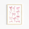 Aesthetic coquette-themed poster set styled for a modern college apartment.