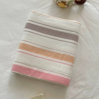 Striped Pastel Washed Cotton Flat Sheet