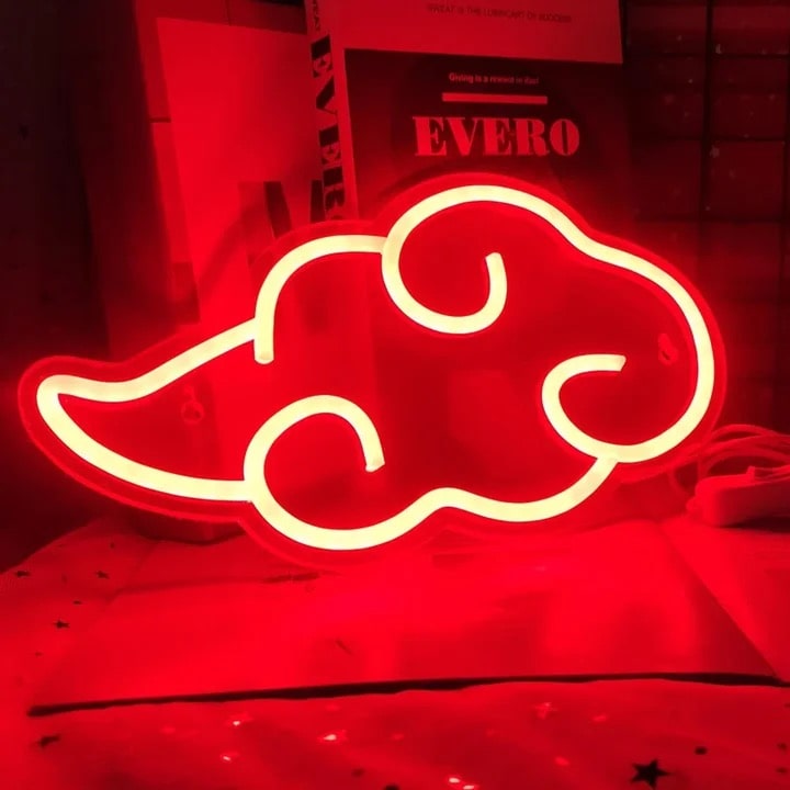Dimmable Anime Cloud Neon Light – Red Cloud LED Sign for Bedroom Decor
