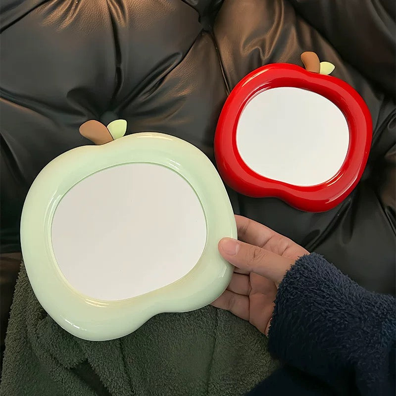 Stylish green apple desk mirror for coquette and soft girl bedrooms