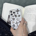 Jelly White Baroque iPhone Case – Retro Angel Cross Design