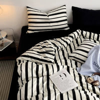 Monochrome Striped Duvet Cover Set