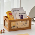 Bohemian Style Wooden Storage Basket – Perfect for Books and Snacks