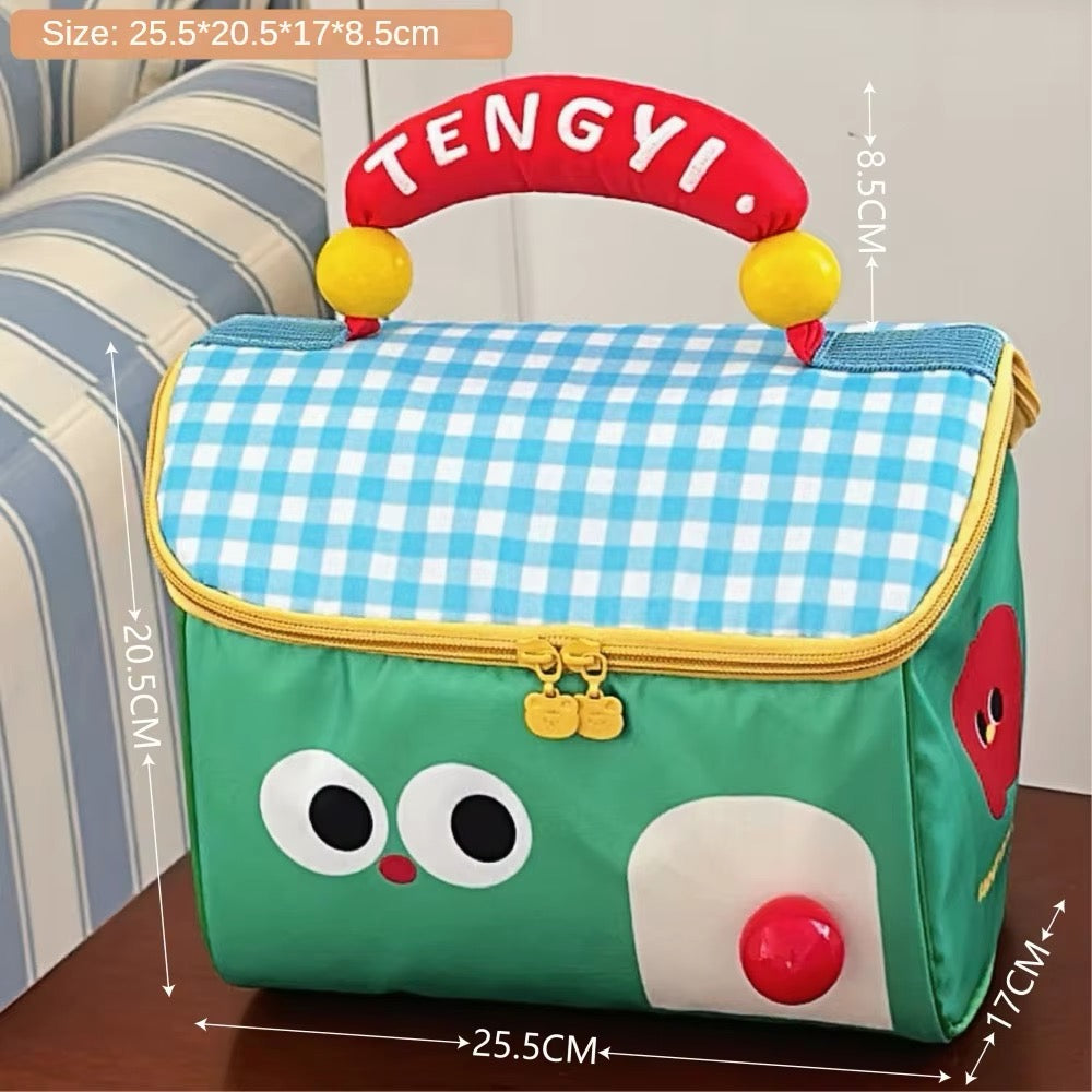 Cottagecore aesthetic bag with large capacity and cartoon charm, ideal for teens and women who love soft aesthetic looks
