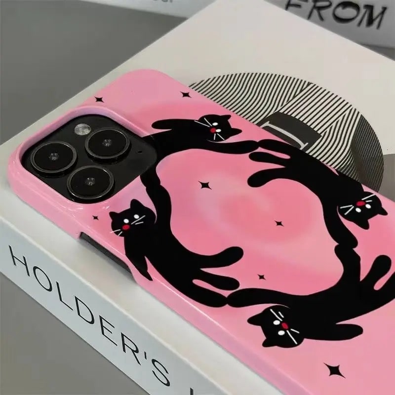 Stylish Pink Cat iPhone Case for all iPhone models