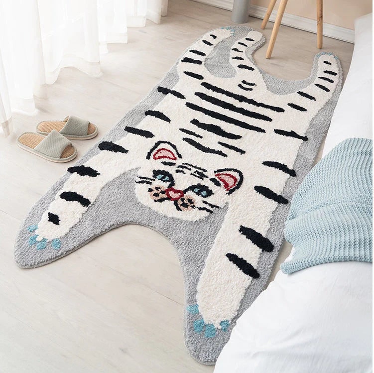 Tiger rug with soft plush material for bedroom decor