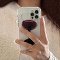 Korean Champagne Glass Phone Case – Elegant Transparent Cover for iPhone Models
