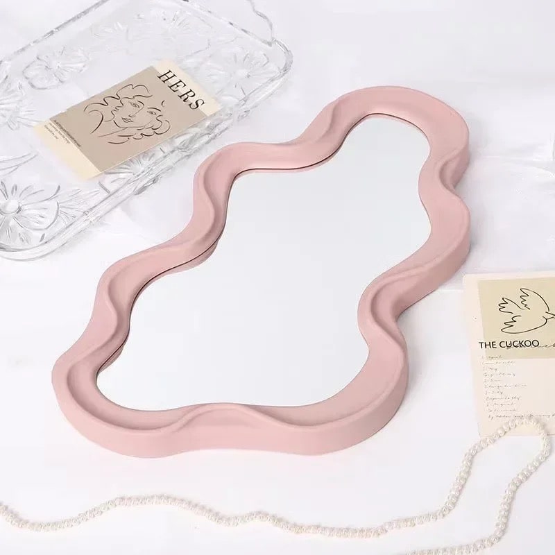 Soft Girl Room Decor Wavy Ribbon Mirror