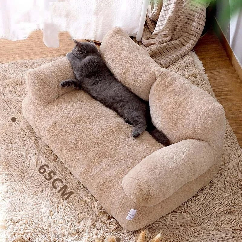 Luxury Plush Cat Bed Sofa with removable cover