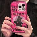 Cute Cartoon Bunny Phone Cover – Pink Wavy Rabbit Y2K Design for iPhone 16 to SE
