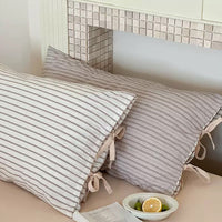Pastel Striped Bow Pillowcase