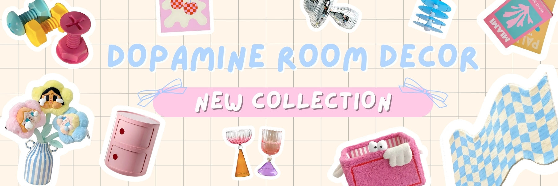 Colorful room decor stickers with text 'Dopamine Room Decor' on a patterned background1621243260e1af0c20-1