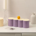 Aesthetic purple organizer box for vanity and bathroom with cute round design and lid