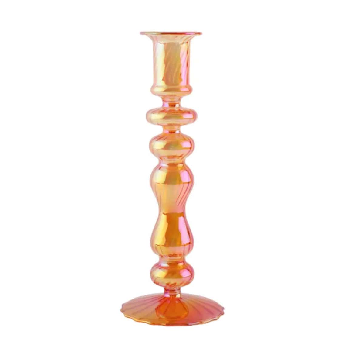 Durable Glass Candle Holder in Purple – Minimalist Design for Dining Tables