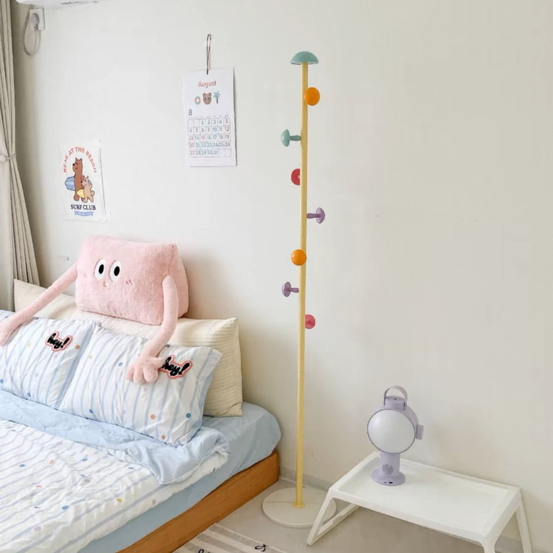 Mushroom pastel clothes rack for kids' room