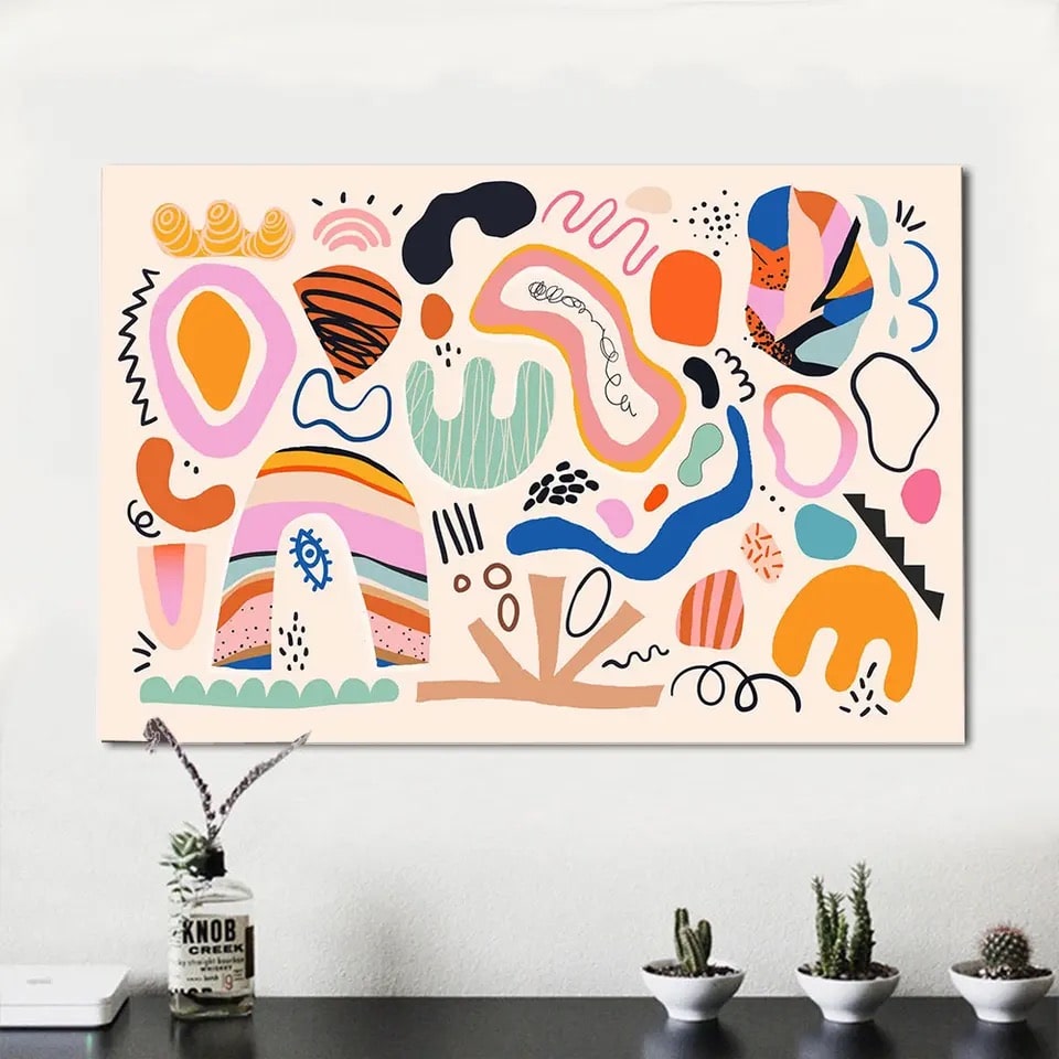 Geometric Abstract Wall Art – Trendy Canvas Poster for Modern Decor