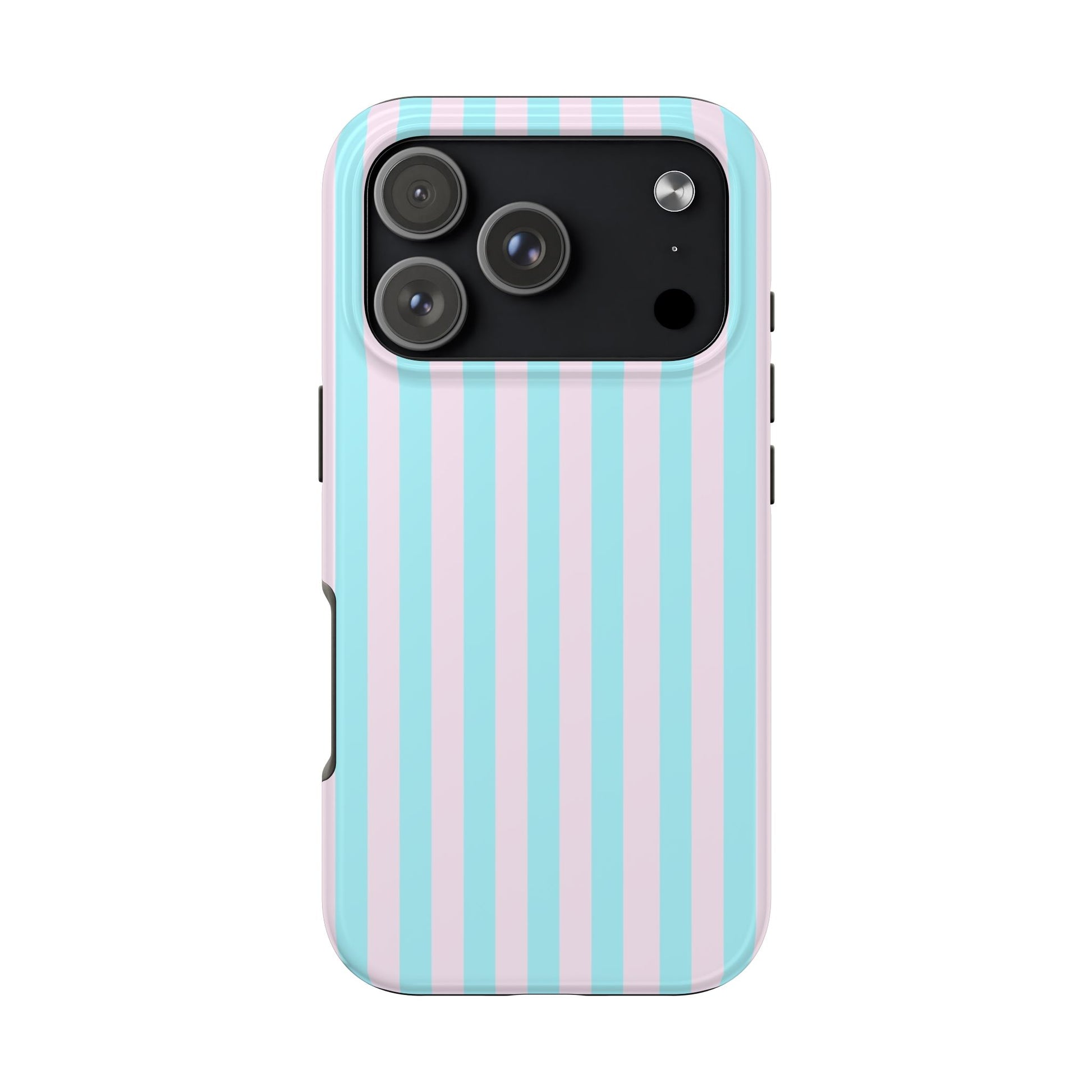 Phone case with blue and white checkered pattern on a white background
