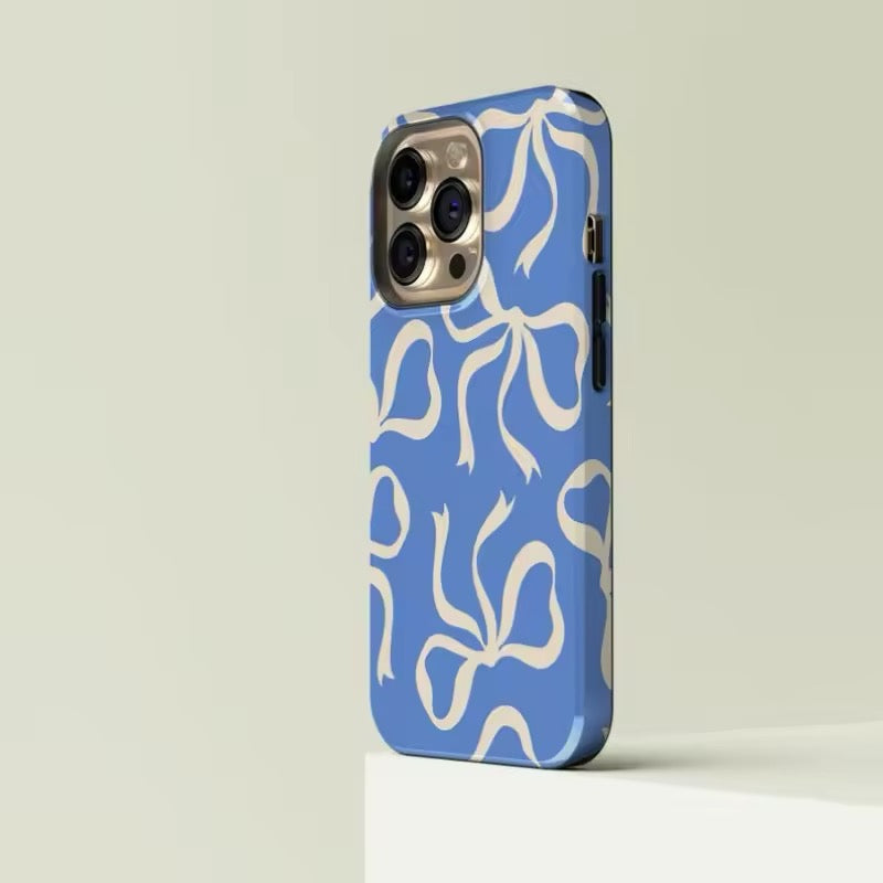 Red and pink iPhone case with aesthetic coquette design