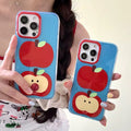 Y2K aesthetic blue apple phone case on soft surface