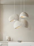 Minimalist chandelier with natural materials and organic form