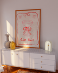 Red and pink typography print for bar cart or dorm room decor with retro wine vibe