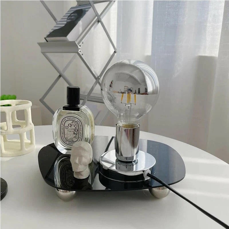 Silver Nordic LED Desk Lamp – Sleek and Stylish for Bedroom Decor