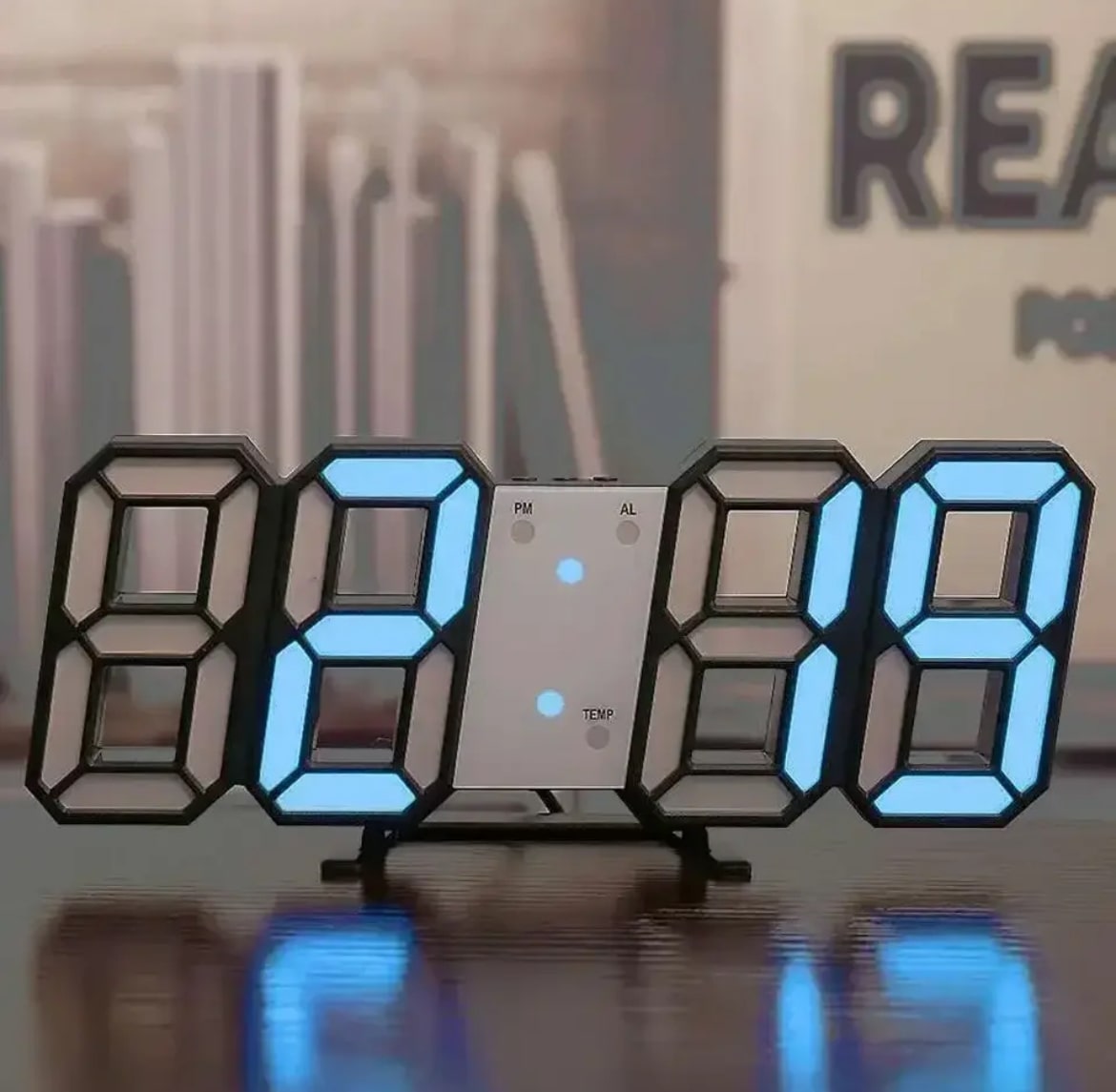 3D digital clock with soft girl room aesthetic design