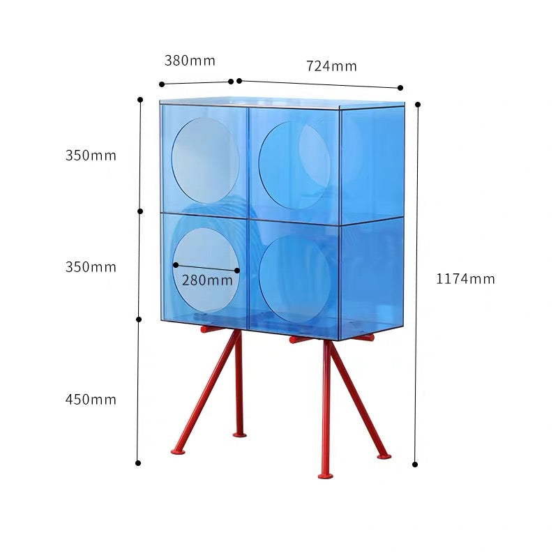 Minimalist acrylic figurine display cabinet with modern transparent storage compartments