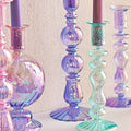 Minimalist Purple Candle Holder – Lacquered Glass Design for Home and Wedding Decor