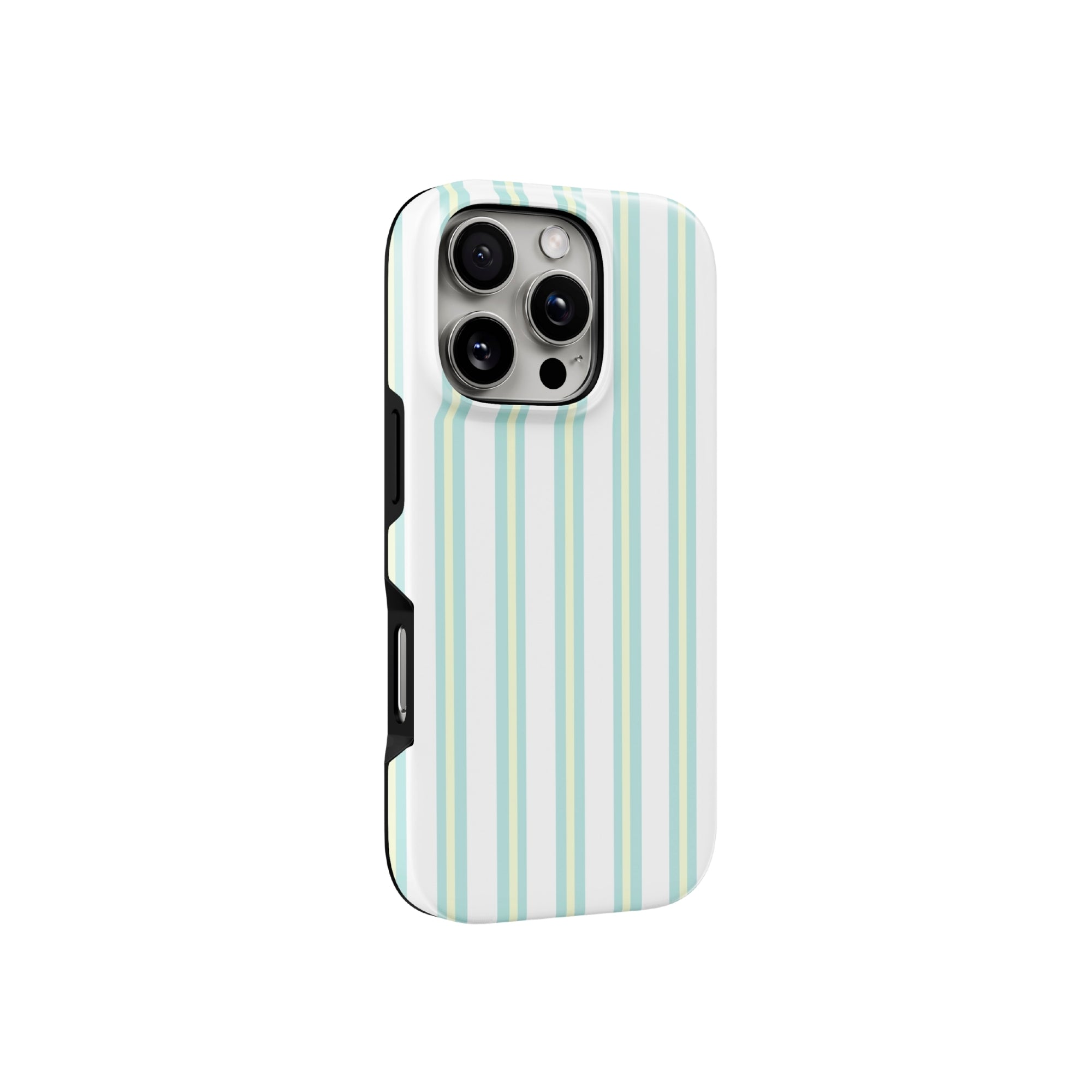 Phone case with vertical stripes on a white background