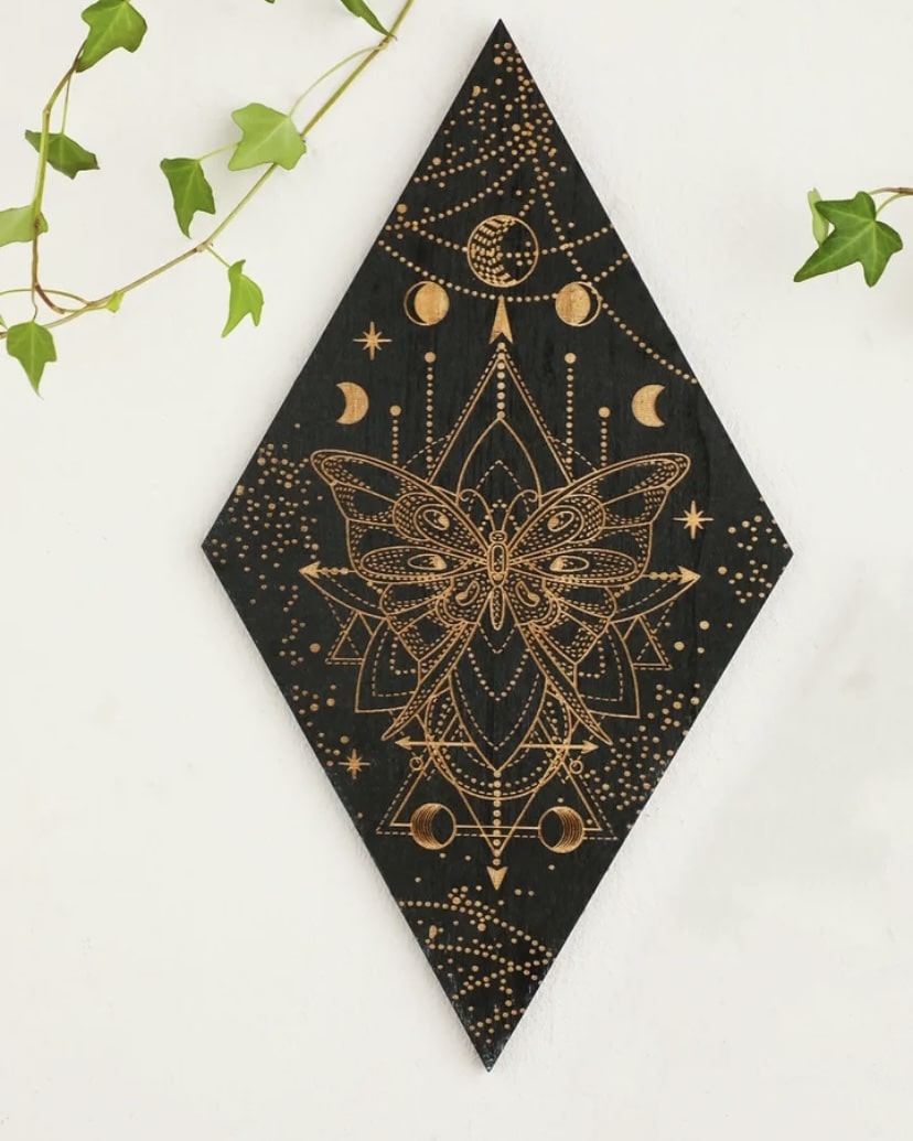 Decorative moon phase wall hanging for boho interior