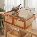 Multipurpose Wooden Storage Organizer – Vintage Rattan Basket
