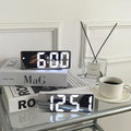 Nordic silver LED digital clock with large display