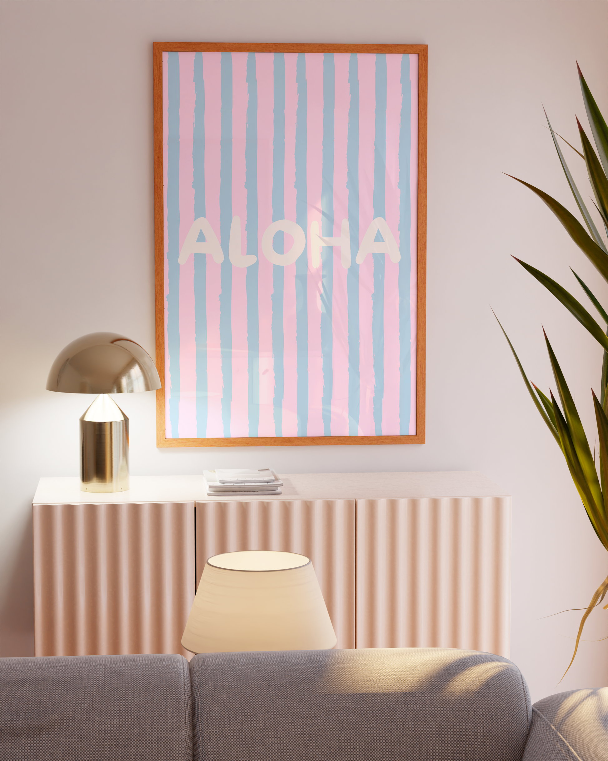 Mermaidcore-inspired shell poster with soft gradients and minimalist styling.