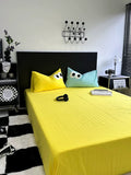 Cute aesthetic bedding set with pink and green tones