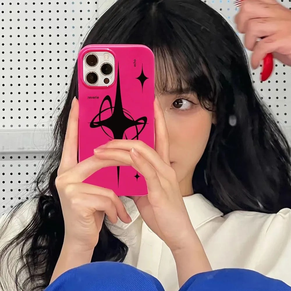 Star Design Pink iPhone Case – Y2K Punk Style