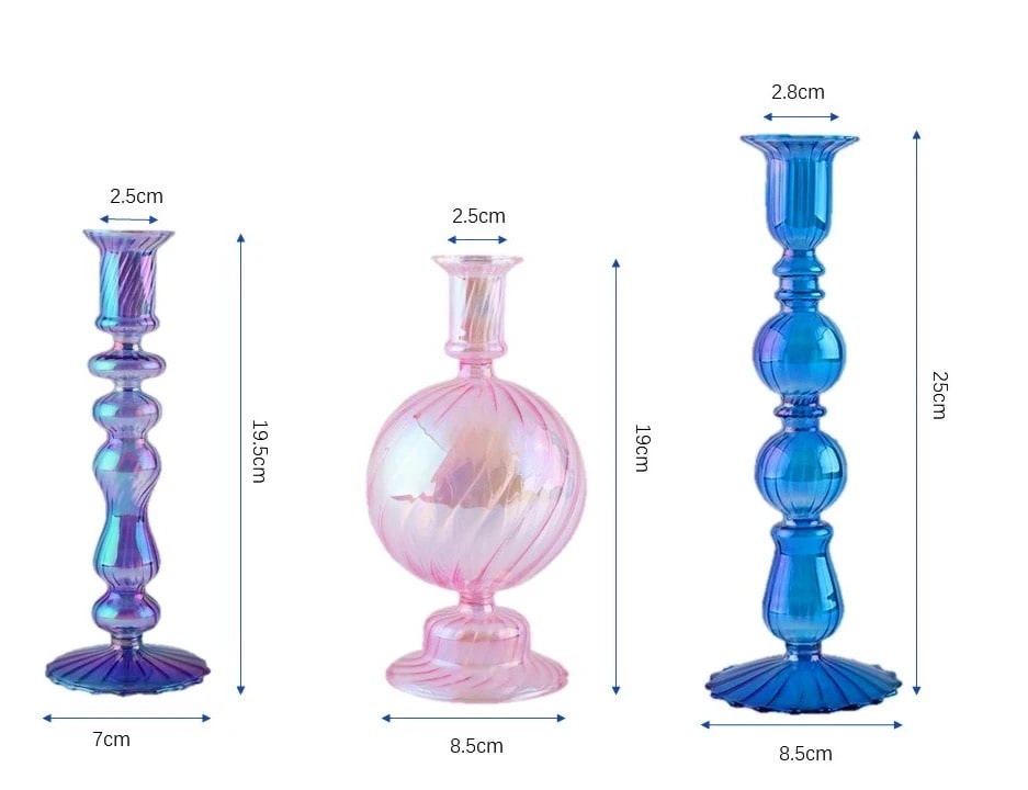 Purple Glass Wedding Candleholder – Stylish and Modern Lacquered Design