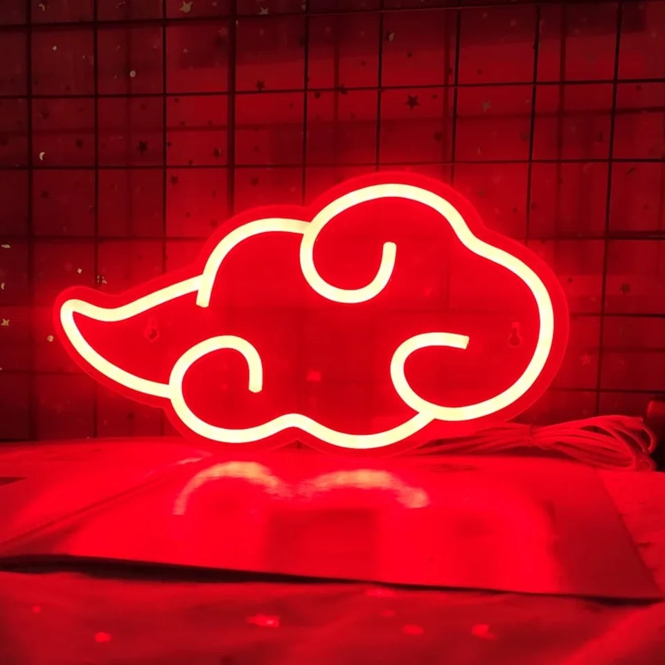 Red Cloud Neon Sign Anime-Inspired LED Neon Light for Bedrooms