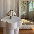Compact wooden night lamp with LED light. Elegant and energy-efficient table lamp for bedside or desk use.