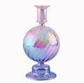 Romantic Dining Candleholder in Purple – Transparent Glass Design for Tabletop Decor