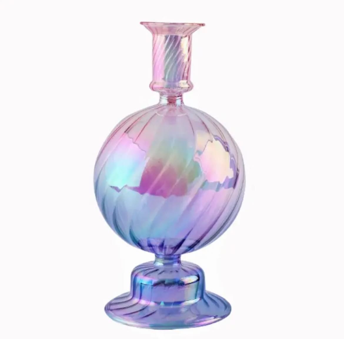 Romantic Dining Candleholder in Purple – Transparent Glass Design for Tabletop Decor
