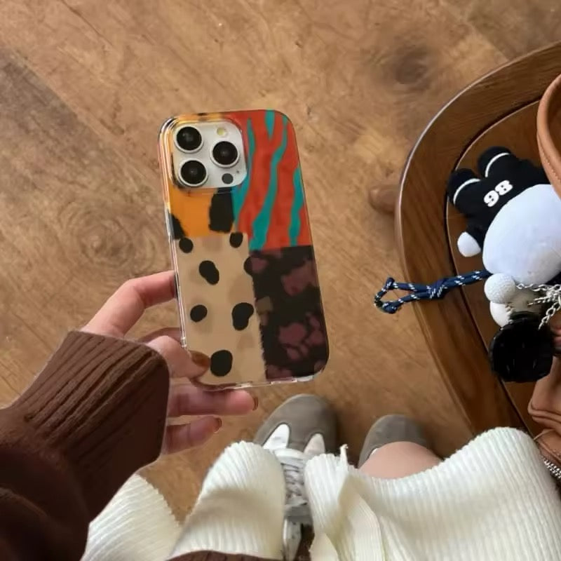Trendy four-color leopard pattern iPhone case