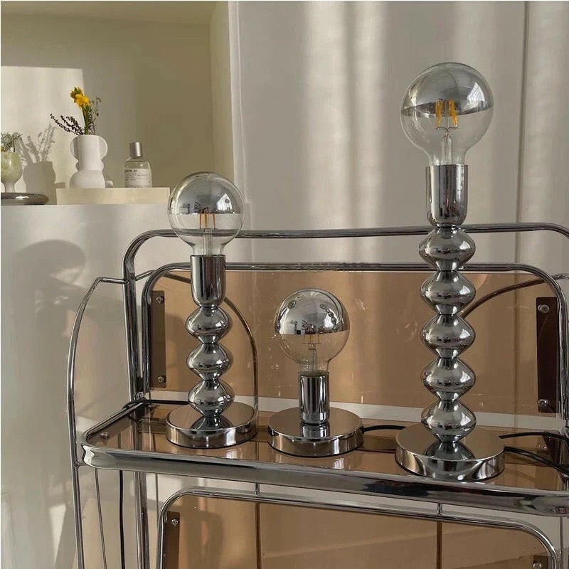 Silver Nordic LED Desk Lamp – Sleek and Stylish for Bedroom Decor