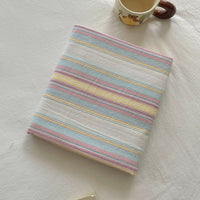 Striped Pastel Washed Cotton Flat Sheet