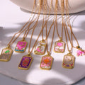 Tarot-inspired necklace in pink, featuring a unique design for spiritual souls.
