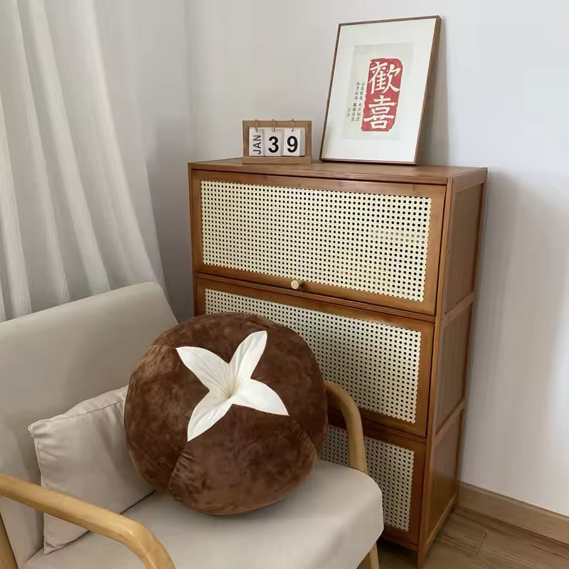 Cute home decor with tomato-shaped cushion