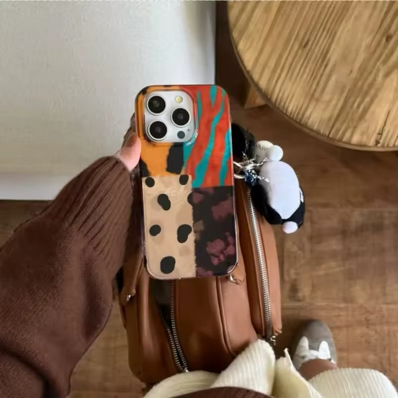 Stylish leopard print iPhone cover with a vintage aesthetic